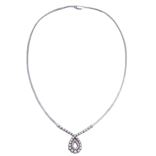 [MT32538690] Girocollo - Oro bianco 18kt e brillanti 1,20ct. G-VS1, peso totale 23,00gr