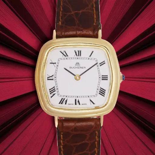 [MT32538872] Bucherer Hexagonal 18kt yellow gold- approx 1980 - our box and papers - our two-year warranty