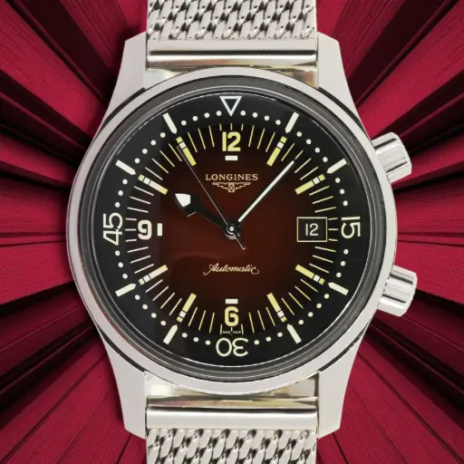 [MT32539929] Longines Legend Diver, Tropical Deep Red, Steel Bracelet, Longines Box & Papers, L37744602