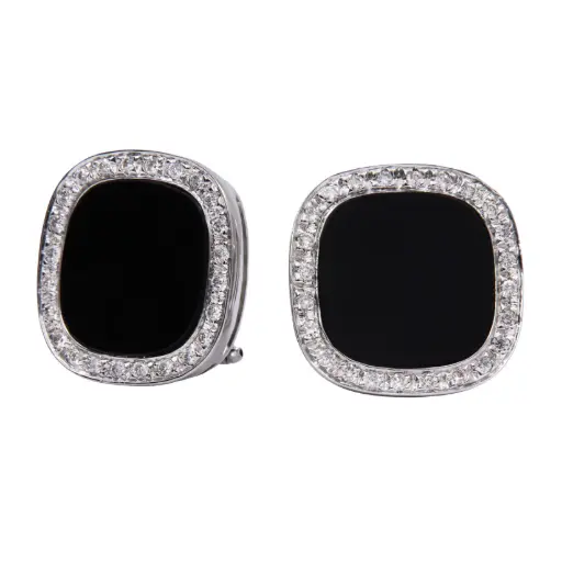 [MT32540041] Orecchini - Onice, brillanti 0,40ct. G-VS1 oro 18kt.