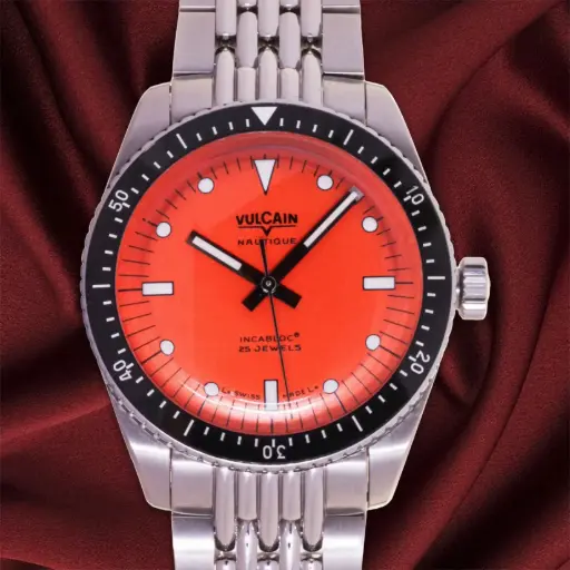 [MT32601282] Vulcain Skindiver Nautique Orange Dial 38mm, Vulcain Box & Papers, 8/2024 - our two-year warranty
