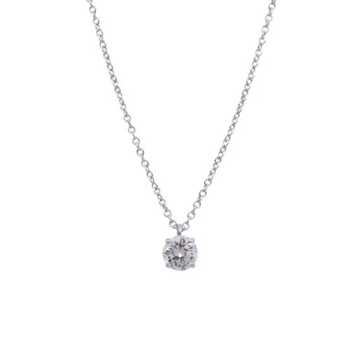 [MT32601828] Collana punto luce - Brillante 0,62ct, J-VS2, oro 18kt. certificato IGI