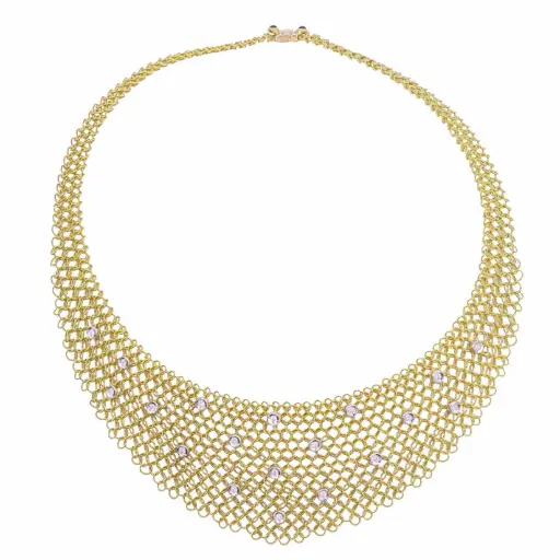 [MT32604341] Collana girocollo - Oro giallo e brillanti 0,36ct. H-VS1 50,80gr. totale