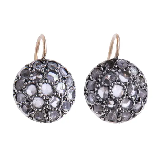 [MT32605055] Orecchini stile antico - Oro 9kt. e argento con diamanti taglio antico