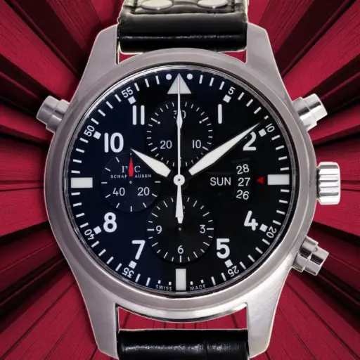 [MT32611579] IWC Pilot Double Chronograph ref:377801, IWC Box & Papers 12/2015 - IWC Official service done on 04/2026 - our two-year warranty