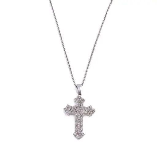 [MT32619818]  Collana con croce - Brillanti 035ct. G-VS1, oro 18kt. peso totale 5,30gr