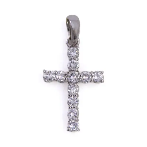 [MT32622107] Pendente crocetta - Brillanti 0,66ct. oro 18kt, peso totale 1,70gr.