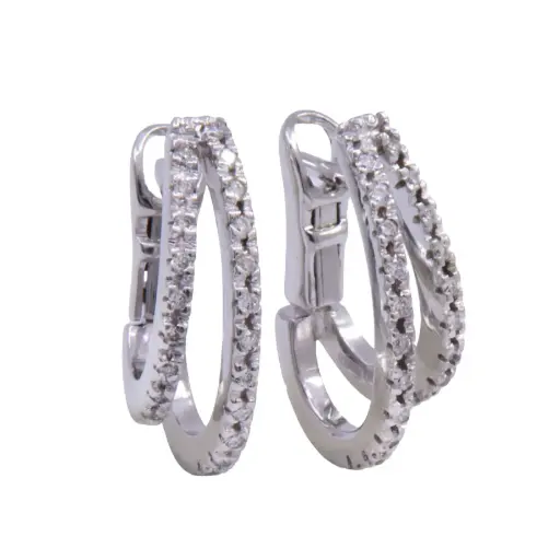 [MT32622226]  Orecchini cerchi - Brillanti 0,21ct. G-VS1, oro 18kt. peso totale 4,80gr