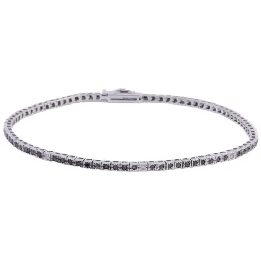 [MT32623178] Bracciale tennis RE CARLO - Brillanti neri e bianchi 0,80+0,10ct. peso totale 7,70gr.