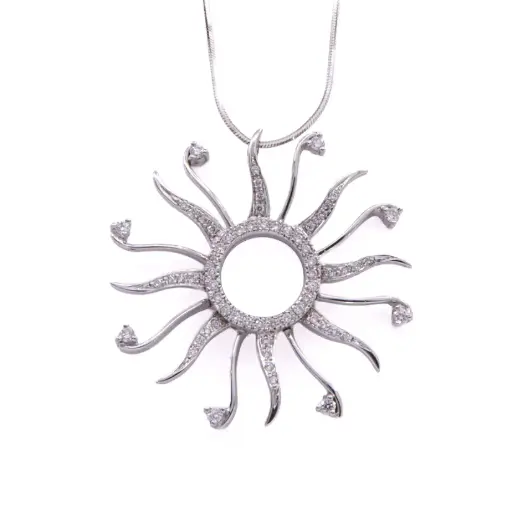 [MT32626965] Collana Sole - Brillanti 0,20ct. G-VS1,oro 18kt. peso totale 12,20gr