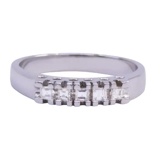 [MT32627399] Anello veretta- Brillanti 0,60ct. F/G-VVS, oro 18kt. peso totale 4,20gr.