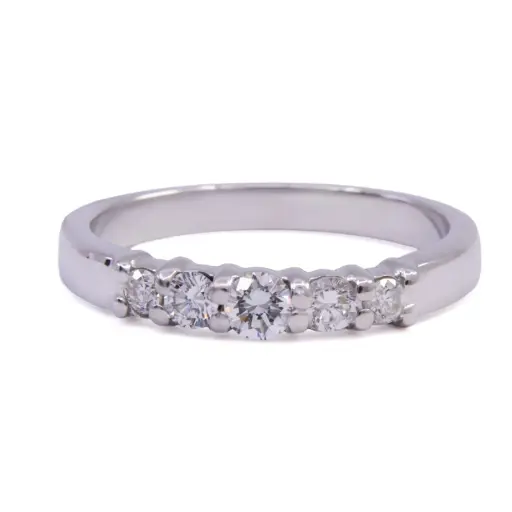 [MT32627406] Anello veretta - Brillanti 0,50ct. H-VS1, oro 18kt. peso totale 3,2gr.