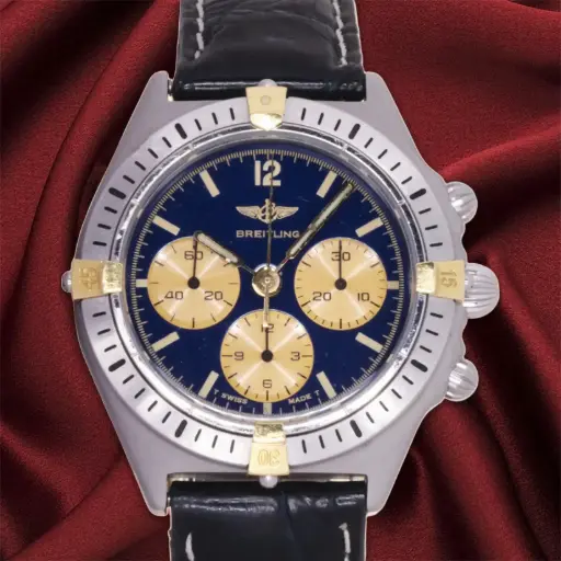 [MT32628617] Breitling Callisto Chronograph  cal 861, Steel, Our Box & Papers, 36mm, about 1990 - our two-year warranty