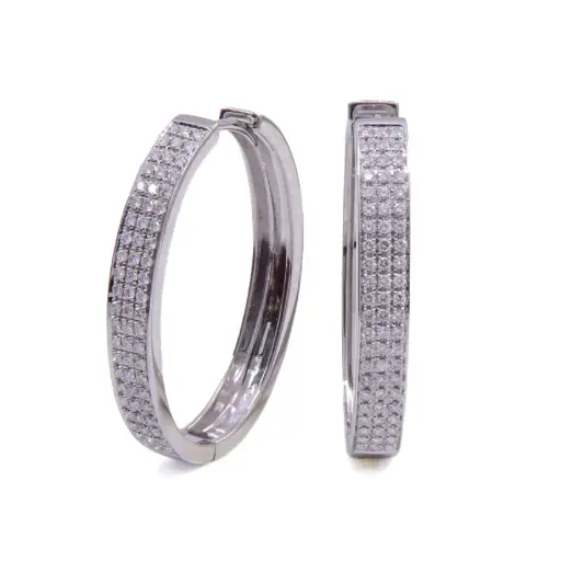 [MT32630248]  Orecchini cerchi - Brillanti 0,70ct. G-VS1, oro 18kt. peso totale 15,40gr