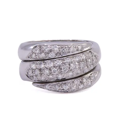 [MT32630633] Anello fascia Gomitolo - Brillanti 0,60ct. G-VS1, oro 18kt. peso totale 9,50gr