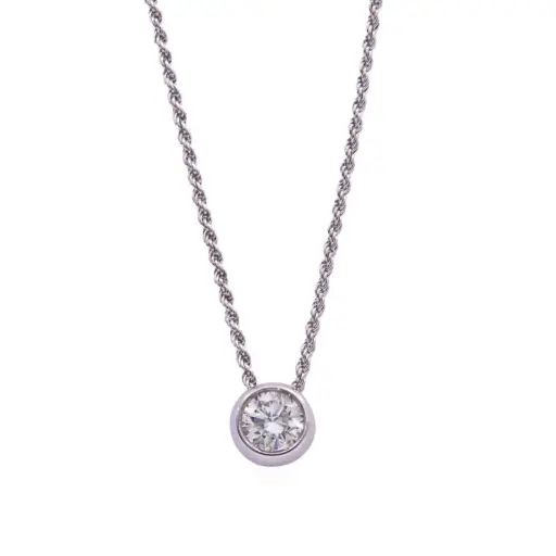 [MT32630759] Collana punto luce - Brillante 0,45ct, J-VS1, oro 18kt
