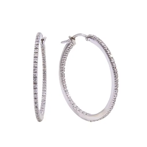 [MT32631025] Orecchini cerchi - Brillanti 0,50ct. G-VS1, oro 18kt. peso totale 6,2gr