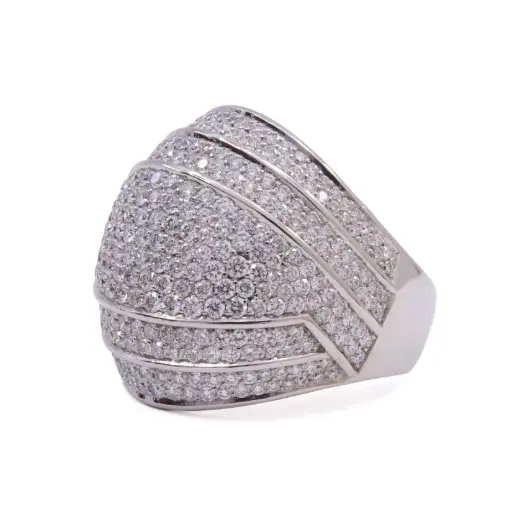 [MT32631172] Anello fascia - Brillanti 4,55ct. G-VVS, oro 18kt. peso totale 21,40gr