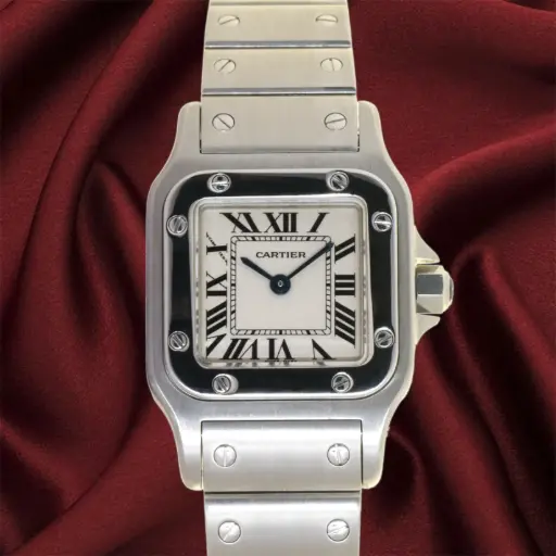 [MT32631179] Cartier Santos ref:1565, steel, quartz, original papers (12/2003) - our two year warranty.