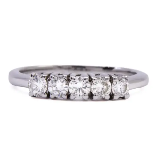 [MT32632341] Anello veretta- Brillanti 0,50ct. F/G-VS1, oro 18kt. peso totale 2,9gr.