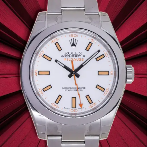 [MT32634266] Rolex Milgauss ref:116400 White Dial, Rolex Box & Papers - 2015 - our two-year warranty