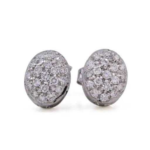 [MT32636093] Orecchini ovali - Brillanti 0,40ct. G-VS1, oro 18kt. peso totale 2,70gr