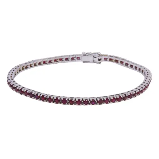 [MT32636331] Bracciale tennis - Rubini - 4,0ct. oro 18kt. peso totale 9,60gr.