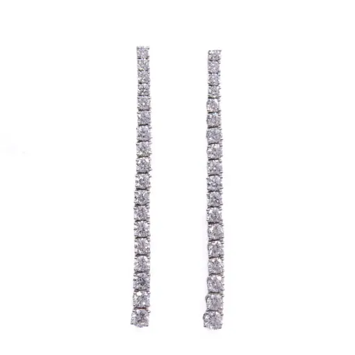 [MT32636366] Orecchini tennis - Brillanti degradè 3,60ct. F-VVS peso totale 7,90gr.