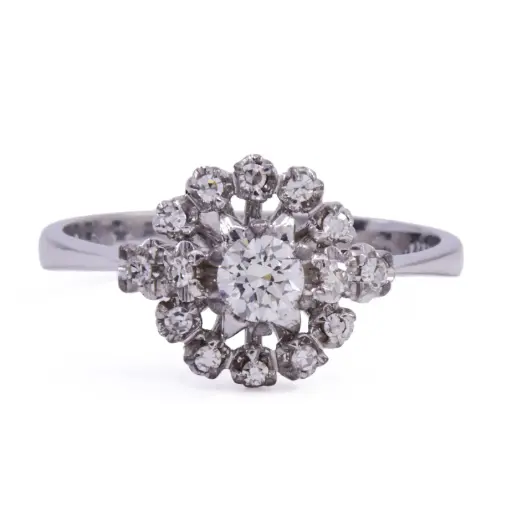 [MT32638872] Anello solitario - Brillante 0,20ct + 0,14 J-VS oro 18kt, peso totale 3,60 gr
